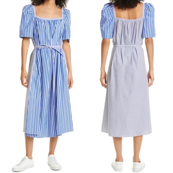 Baum und Pferdgarten Aiko Mixed Stripe Organic Cotton Midi Dress, 8 - Picture 3 of 13